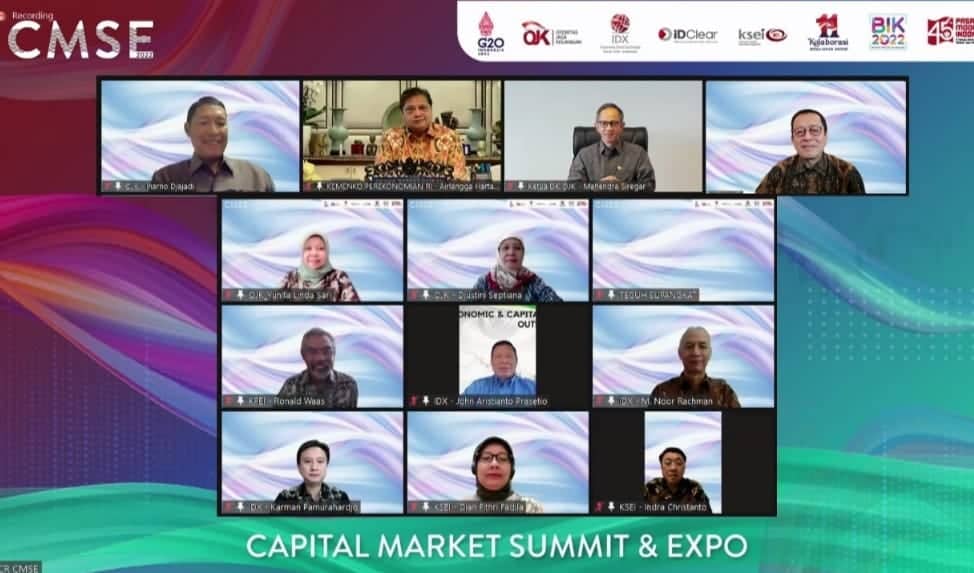 BREI Pembukaan Capital Market Summit & Expo (CMSE) 2022 secara virtual, Kamis (13/10/2022). Foto :istimewa CMSE 2022